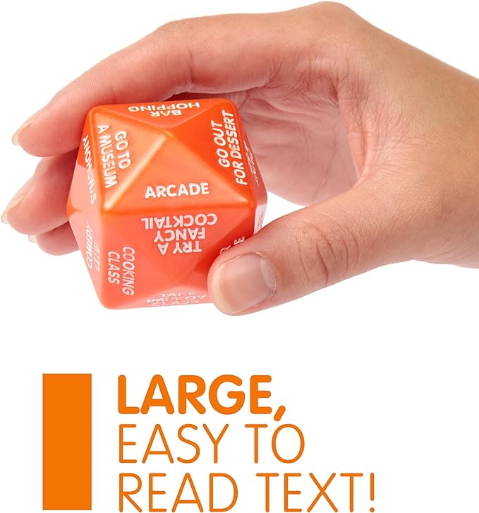 Date Night Out Dice - Fun Couples Date Night Ideas 2"x2"x2" Decision Dice in Orange