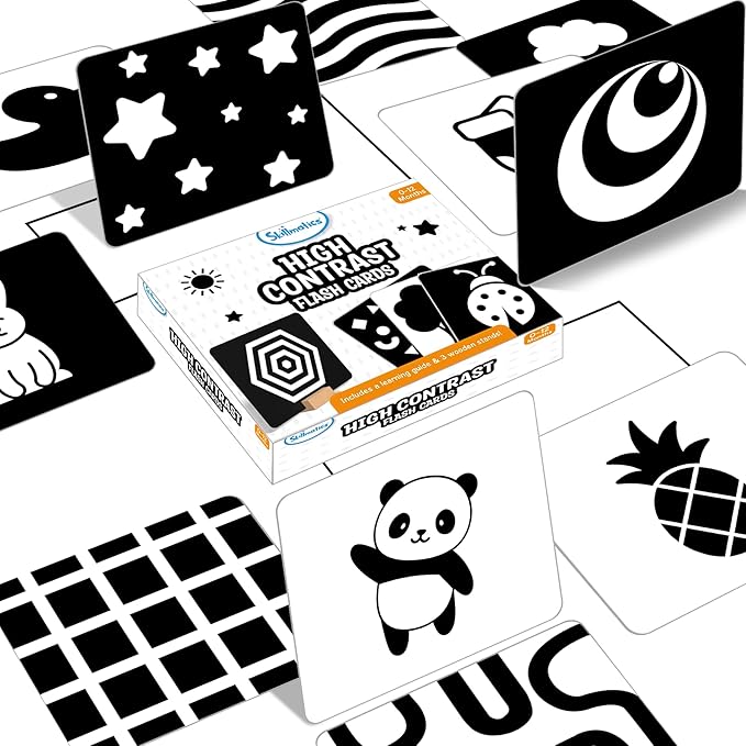 Skillmatics Large Flash Cards for Babies & Infants - High Contrast, 60 Pictures, Visual Stimulation & Sensory Development, Travel Friendly, Gifts for Infants 0 to 12 Months