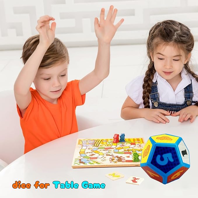 1 PC 12 Sided Game Dice 4.7 Inches Foam Playing Dodecahedrons Dice Kids Board Game Educational Toy for Table Games,to Get Your Lucky Numbers!