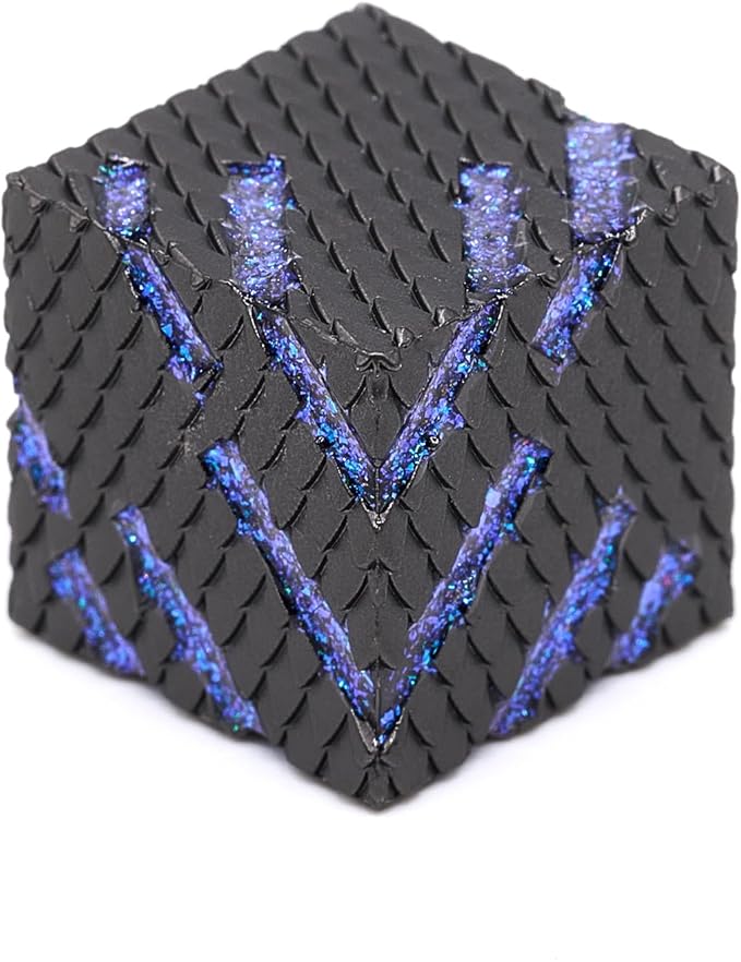 Metal Dice Set, Six Sided Dragon Scale Design Metal Game Dice for DND Dungeons and Dragons Role Playing Game RPG D&D Accessories Gift (Ls-Glitter Blue)