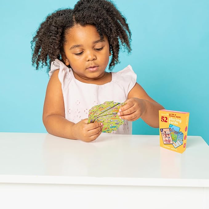 Upbounders- Sports Go Fish Cards for Boys Girls, Beginner Matching Pairs Family Game for Toddlers, Fun Numbers Flash Cards with Diverse Children