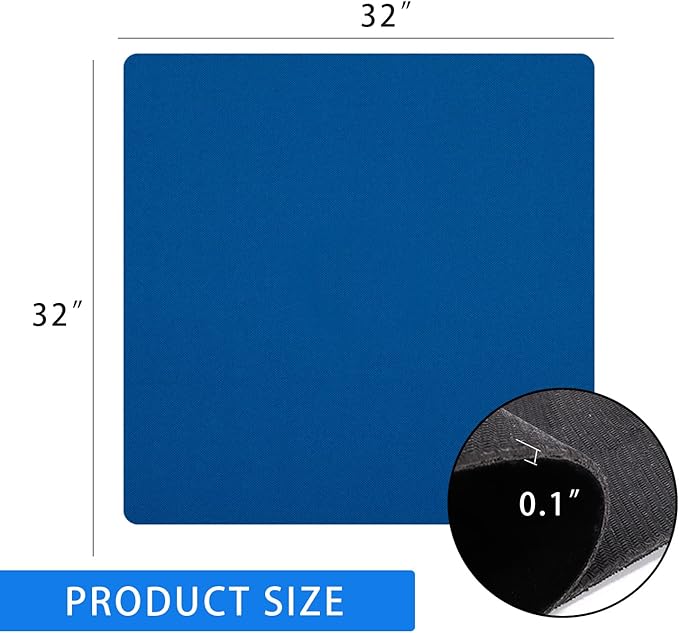 GSE Games & Sports Expert 32 x 32 Inches Rubber Anti-Slip Playmat, Mahjong, Dominoes, Poker Cards and Board Games Tabletop Cover Mat with Carrying Bag (Blue)