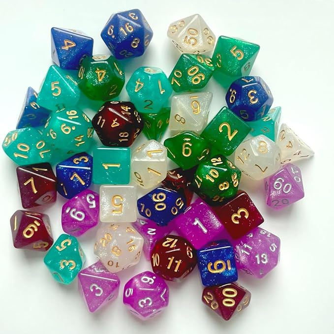 42Pieces DND Dice Set| Galaxy Single Color Polyhedral Dice Set for Board Game