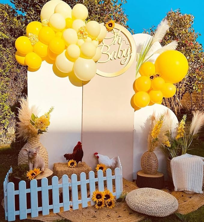 Yellow Gold Confetti Party Balloons, 50pcs12 inch Mustard Light Yellow Gold Latex Balloons for Birthday Wedding Baby Shower Bride Sunflower Theme Party Decoration