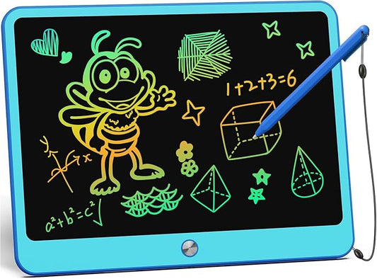KOKODI LCD Writing Tablet, 12 Inch Colorful Toddler Doodle Board Drawing Tablet, Erasable Reusable Electronic Drawing Pads, Educational and Learning Toy for 3-6 Years Old Boy and Girls