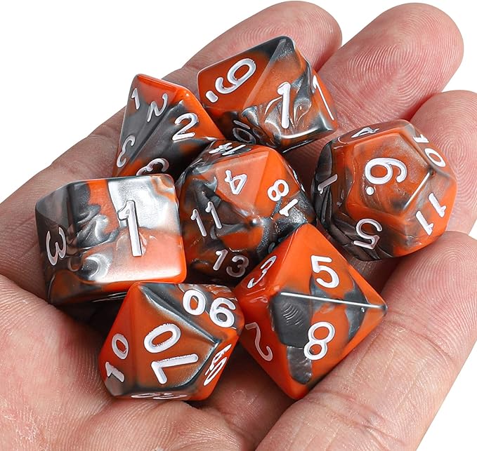 CiaraQ DND Polyhedral Dice Set with a Black Dice Bag for D&D RPG MTG Role Playing Table Games