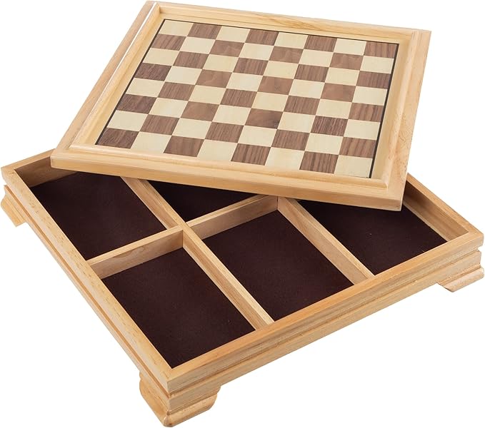 Board Game Set - Deluxe 7-in-1 Classic Board Games for All Ages - Wood Game Center with Storage - Chess, Backgammon, Dominos, Checkers, Dice Set, Cribbage Board, and Playing Cards by Trademark Games
