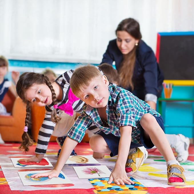 48 Pcs Giant Memory Matching Game Cards Jumbo Board Game for Outdoor Educational Toys Memory Learning Card for Preschool Kindergarten Classroom Boys Girls Educational and Learning Activities