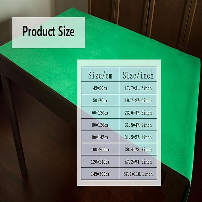 JUANJUAN Felt Game Table Cover - Foldable Green Table Cloth Poker & Dominoes Game Topper, Thickness: 2 mm