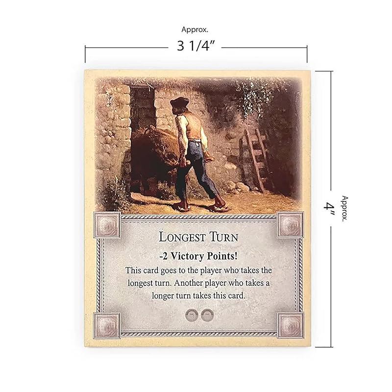 Longest Turn Card compatible with Catan's Settlers of Catan 5th Edition, Seafarers, Cities and Knights and Catan Expansions