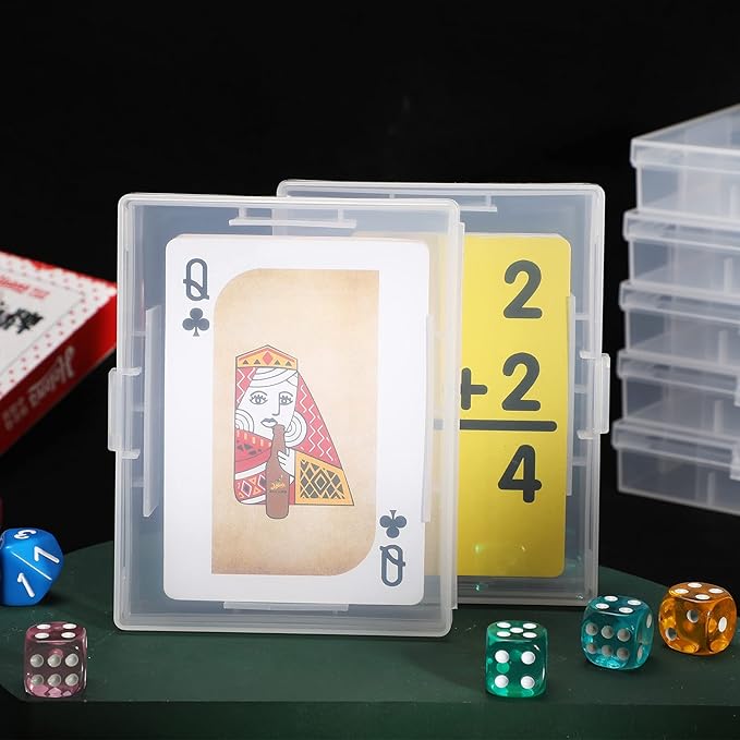 Skylety 15 Pieces Playing Card Case Holder Playing Card Box Game Organizers and Storage Containers Deck, Snaps Closed for Travel and Restaurant