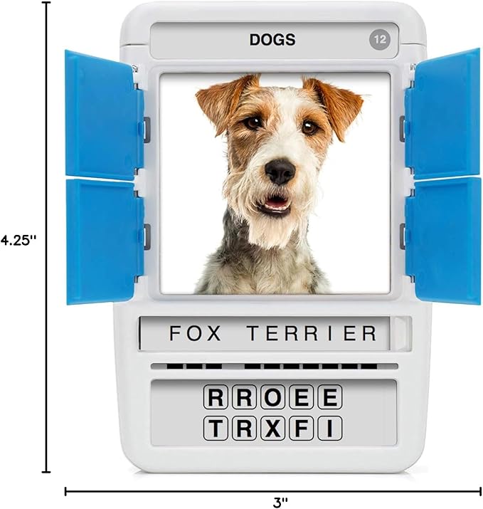 100 PICS Dogs Travel Game | Learn 100 Dog Breeds Flash Cards with Slide Reveal Case | Card Game, Gift, Stocking Stuffer | for Kids and Adults | Ages 6+