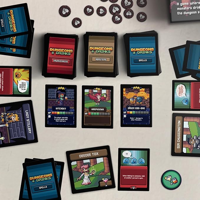 | Dungeon & DR!NKS - Ultimate Adult Card Game - Quick & Engaging 30-Minute Fun for 2-6 Players, Adult Parties, Friendsgiving & Game Nights - Christmas Games