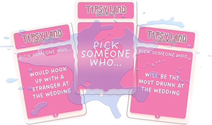 TIPSY LAND Bachelorette Edition Your New Favorite Party Board Game, More Than 75 Unique Spaces for Calling Out Friends, Silly Dares & Confessions, Mini Competitions