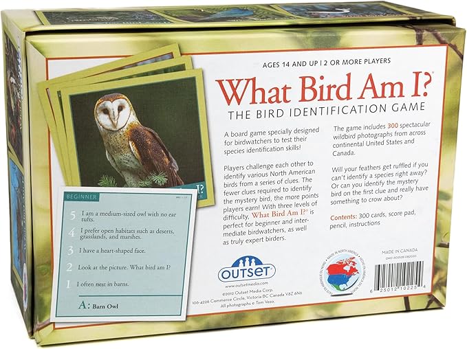 Outset Media What Bird Am I? – The Bird Identification Game – Contains 300 Cards for 2 or More Players Ages 14 and up