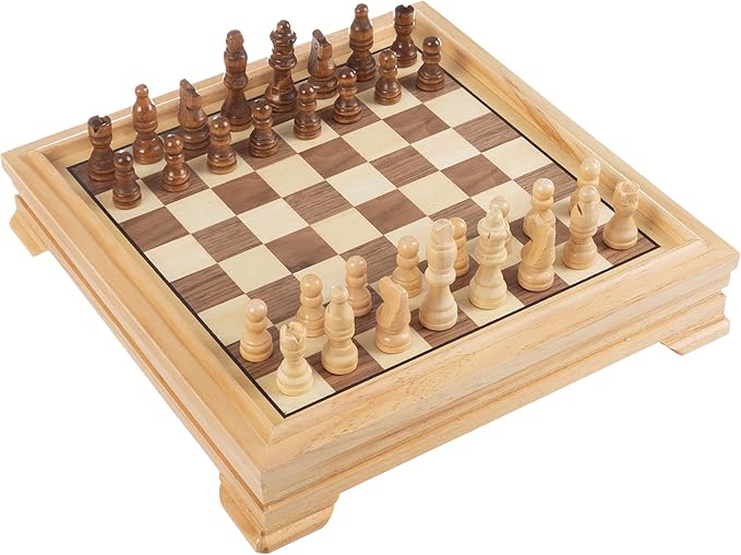 Board Game Set - Deluxe 7-in-1 Classic Board Games for All Ages - Wood Game Center with Storage - Chess, Backgammon, Dominos, Checkers, Dice Set, Cribbage Board, and Playing Cards by Trademark Games