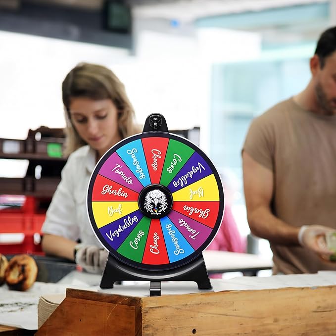 WinSpin 12" Prize Wheel 14 Slots Spinning Game Tabletop Fortune Game Eagle