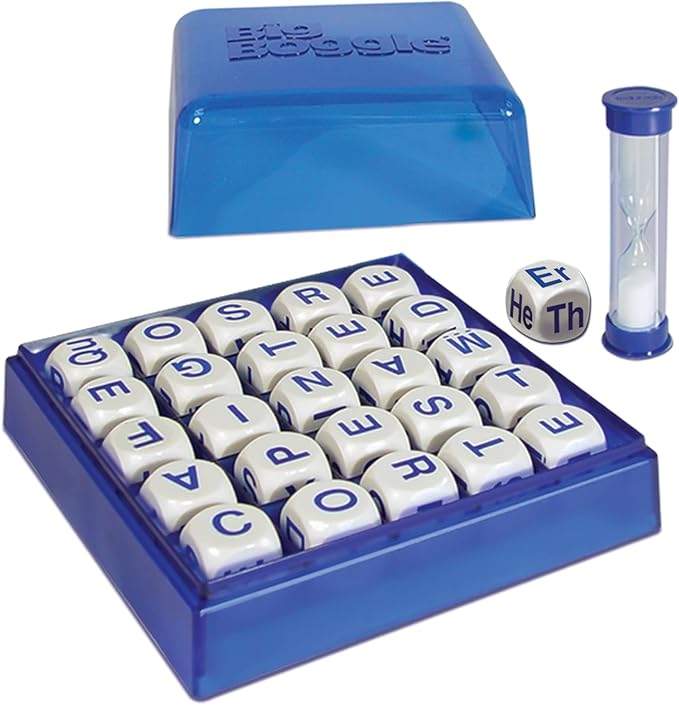 Big Boggle with 5x5 Grid and 25 Letter Cubes by Winning Moves Games USA, Thought Provoking Word Game Bigger Than the Original, for 2 or More Players, Ages 8+ (1147)