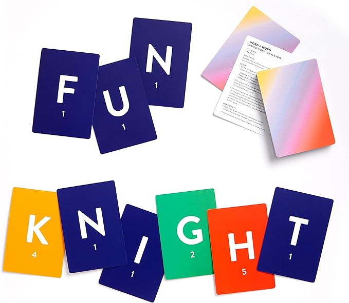 Galison Wexler Studios Word 4 Word – Fun Spelling Card Game for Adults and Kids Perfect for Travel and Family Game Night, 2-4 Players
