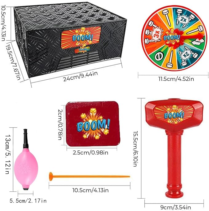 Bang Popping Balloon Game New Explosion Balloon Popping Game for Adults Kids Board Family Game Night Favorite Popular Social Media Games Everyone Can Play Challenge Friends Party Game Props(1Box)