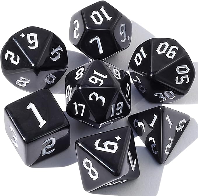 CiaraQ DND Polyhedral Dice Set with Dice Bag for Dungeons and Dragons RPG MTG Role Playing Table Games