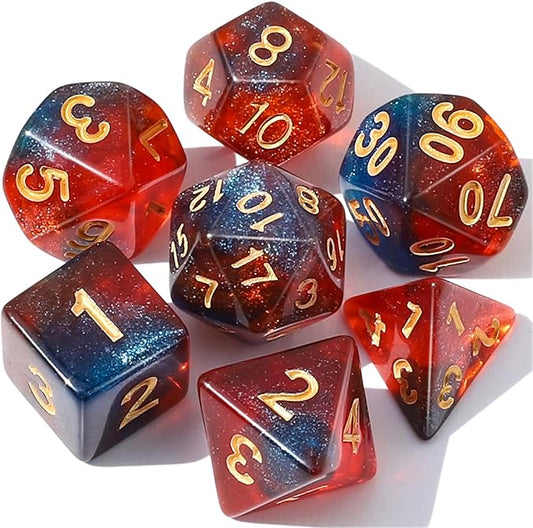 CiaraQ DND Polyhedral Dice Set with a Black Dice Bag for D&D RPG MTG Role Playing Table Games