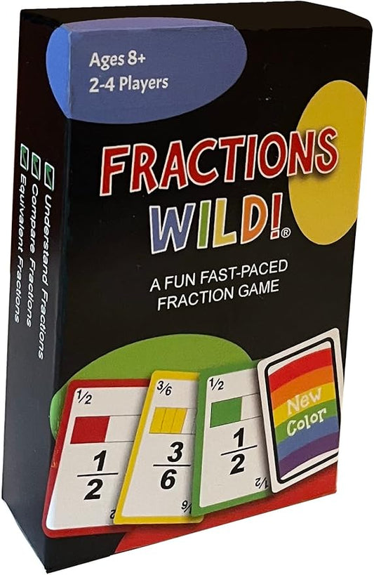 Fractions Wild - Match Fraction Number or Color to be The First to get rid of All Your Cards! Easy to Learn, Fun to pla Math Game for 3rd, 4th, 5th and 6th Grades.
