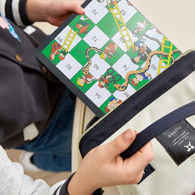 KIDAMI Magnetic Snakes and Ladders Board Game Set, Folding Portable Design, Family Travel Game Set Gift for Kids and Adults (11.2 inch x 11.2 inch)