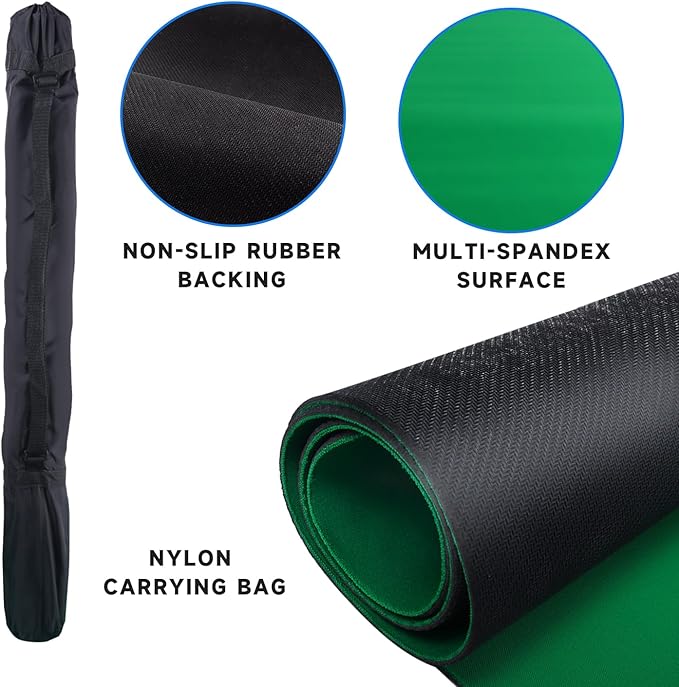 GSE Games & Sports Expert 32 x 32 Inches Rubber Anti-Slip Playmat, Mahjong, Dominoes, Poker Cards and Board Games Tabletop Cover Mat with Carrying Bag (2-Pack, Green)