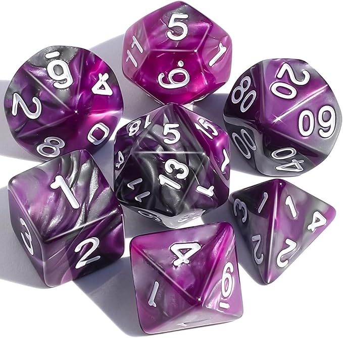 CiaraQ DND Polyhedral Dice Set with Dice Bag for Dungeons and Dragons RPG MTG Role Playing Table Games