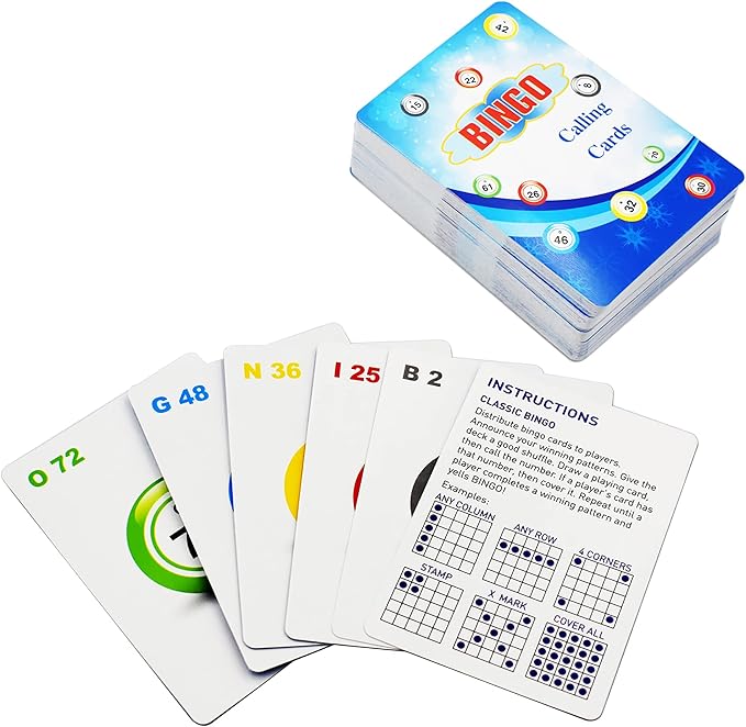 Yuanhe Complete Bingo Game Set - 100 Bingo Cards,1000 Chips and Deck of Calling Cards for Family,Large Groups,Parties,Game Nights