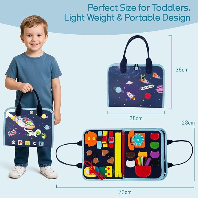 Busy Board Montessori Toys for Boy Girl Birthday Gifts, Busy Book Learning Sensory Easter Toys for Toddlers, Toddler Travel Autism Educational Activities Fine Motor Skills