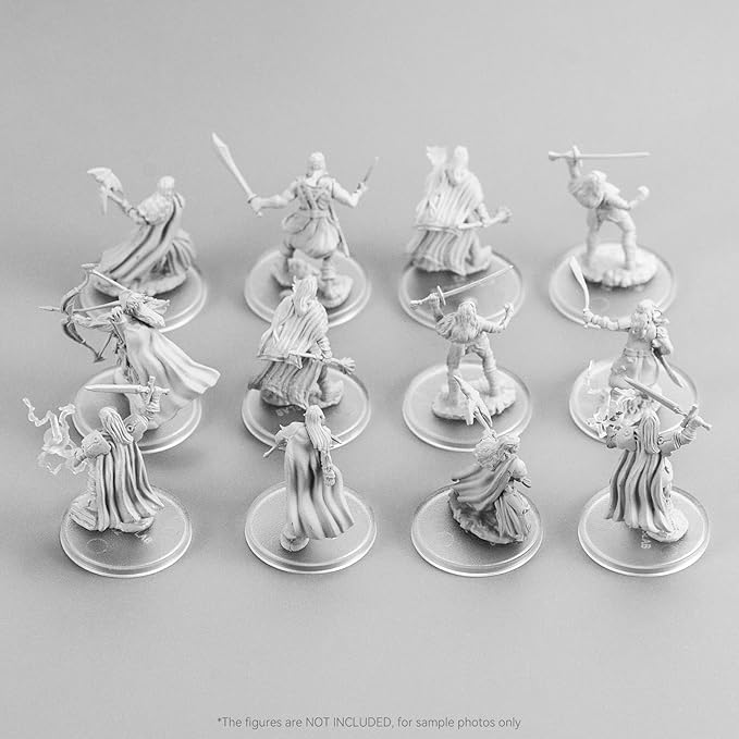 100PCS Miniature Bases+120PCS Adhesive, 32mm or 1.26inch Round Clear Black Plastic Model Bases for Gaming Miniatures Collectible War Table Game or Wargames Board Game