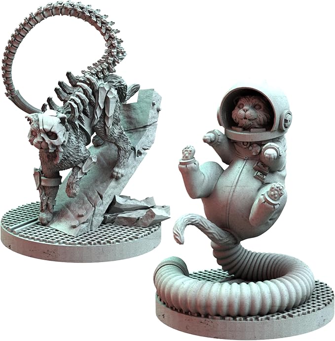 Nemesis Space Cats Collectible Miniatures - Enhance Your Gameplay with 4 Plastic Cat Miniatures! Ideal for Collectors, Ages 14+, 1-5 Players, 1-2 Hour Playtime, Made