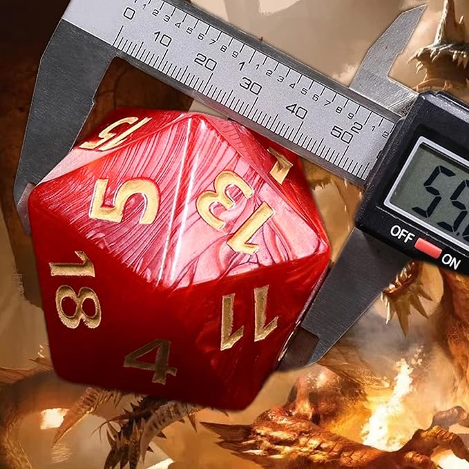55mm Giant D20 Dice,Large DND 20 Sided Dice Sets,Titan D20 D&D Dice,Jumbo 20 Sided Dice,for Dungeons and Dragons, RPG, MTG Table Games 2 pcs (Red and Purple)