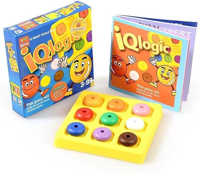 9-Color Board Game, IQ Logic Positioning for Kids Ages 3 and Up.Tic-Tac Within Tic-Tac Game. 60 Sets of Questions Beginner to Advanced Levels.STEM Toys for Kids to Travel.Travel Game as Gifts for Kid