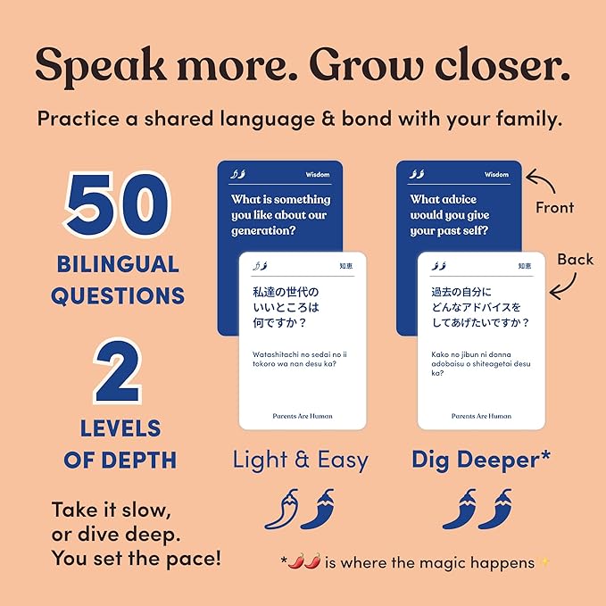 Parents Are Human Bilingual Conversation Cards, English + Japanese