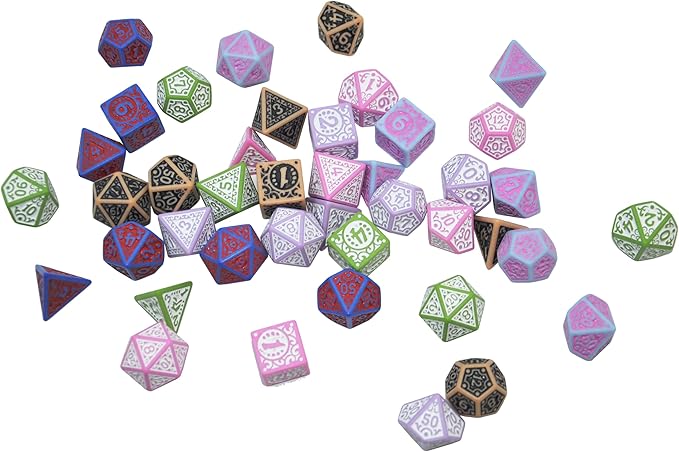 SmartDealsPro Retro Polyhedral Dice Sets with Pouches for D&D DND RPG MTG Dungeon and Dragons Table Board Roll Playing Games D4 D6 D8 D10 D% D12 D20