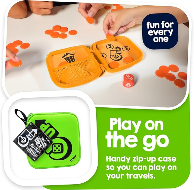 TOMY Games 5 UP Dice Game - The Push Your Luck Dice Game for Kid and Adult Games - Family Games and Stocking Stuffers for Kids - Fast Paced Dice for Christmas Games Family Game Night - 2 to 4 Players