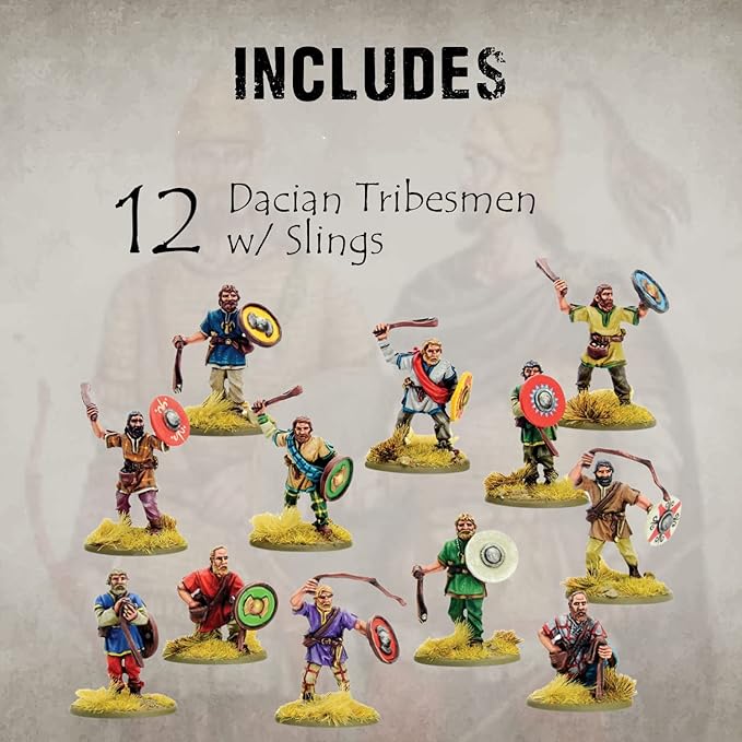 Wargames Delivered SPQR - Dacia & Sarmatia - Tribesmen with Slings. 28mm Miniatures Base, Roman and Greek Military Legion Miniatures for Wargames, and Roman War Games by Warlord Games