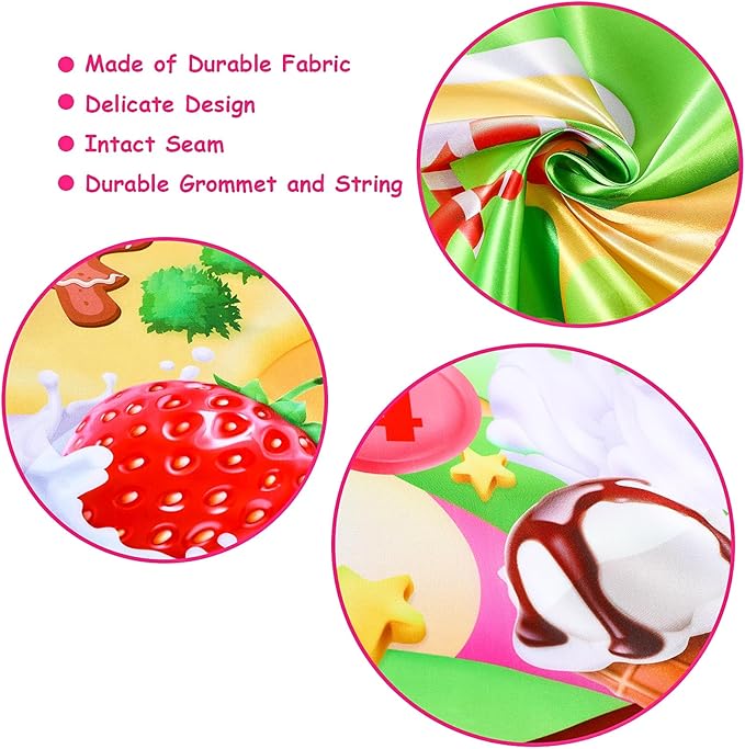 Blulu Candy Cane Land Toss Games With 3 Bean Bags, Ice Cream Cone Toss Game, Sweet Adventures Theme Wall Decoration for Lollipop Party Supplies, Christmas Gingerbread Candy Wonderland