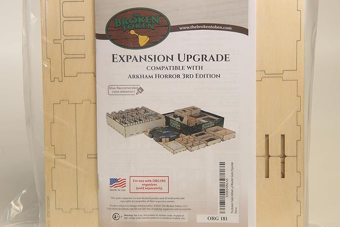 The Broken Token Arkham Horror 3rd Edition Expansion Compatible Game Organizer - Wood Storage Box with Multiple Trays for Cards, Tokens & More - Wooden Game Organizer