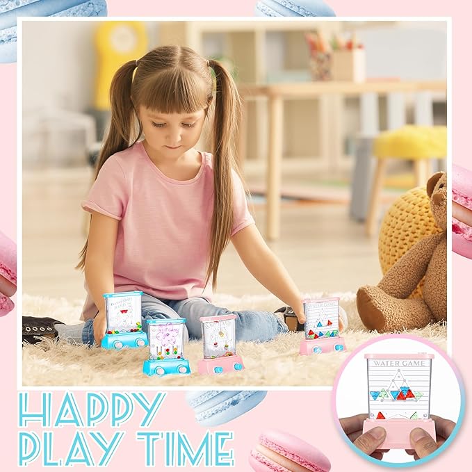 Zhanmai 16Pcs Handheld Water Games Mini Arcade Fish Ring Toss Basketball, Water Ring Toss Handheld Toys for Kids Adults, Retro Games for Beach Toy Party