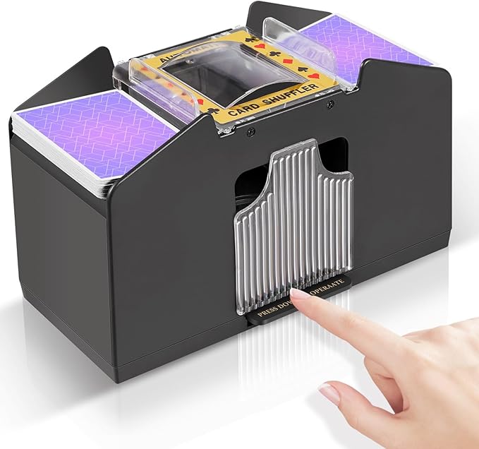 Automatic Card Shuffler 4 Deck,Battery-Operated Electric UNO Poker Shuffler,Playing Card Shuffler for Home Card Game,Travel