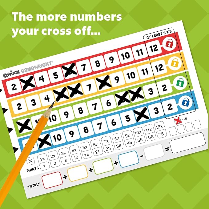 Qwixx: The frantic dice rolling game that everyone plays at once! For ages 8+, 2-5 players, from Gamewright