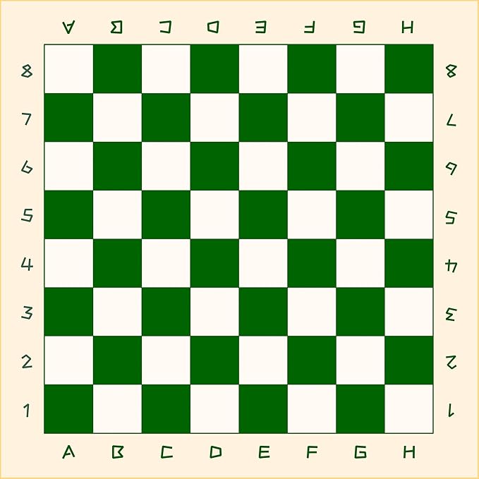 Professional Tournament Chess Set with Red and White Board 19.7 * 19.7, Green and White Pieces, Standard Size, Classic Strategy Game