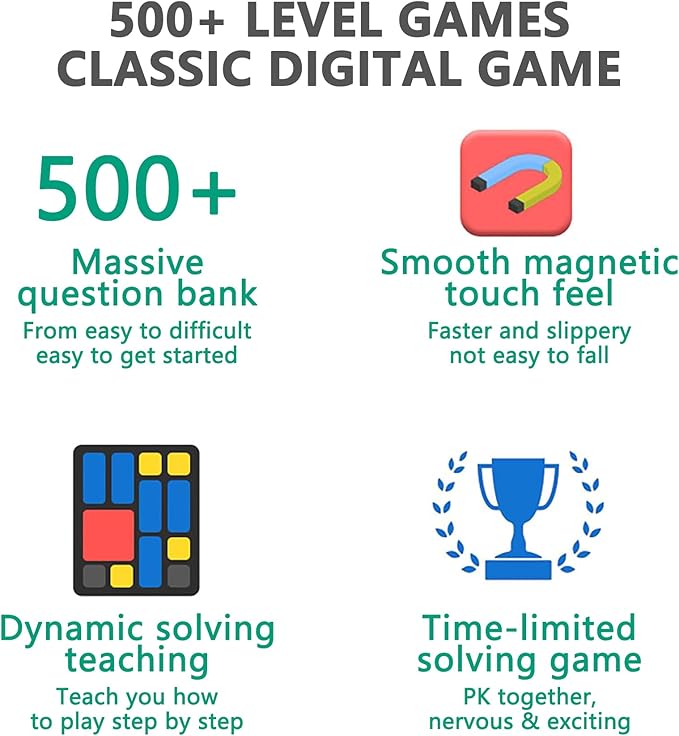 Super Slide Puzzle Games, Original 500+ Challenges Brain Teaser Puzzle, Electronic Puzzle，Travel Games Birthday Gifts for Boys Girls