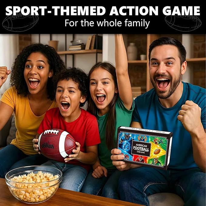 QUOKKA Football Fast-Paced Card Game for Kids & Adults – 128 Cards & Easy Rules – Quick & Fun Matching Game – 2-8 Players – Ages 8+ – Perfect for Family Games Night, Travel and Parties
