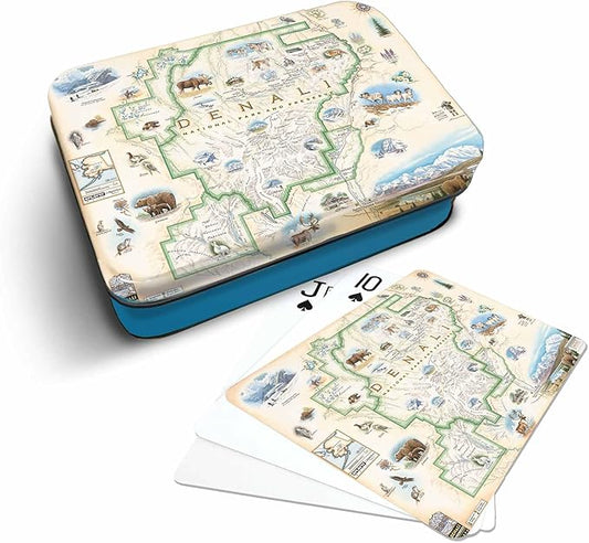 Denali National Park Map Standard 52-Deck Playing Cards - Official Vegas Poker Size