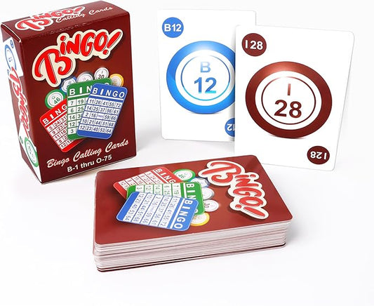 GSE Games & Sports Expert Professional Bingo Calling Cards for Bingo Game, Plastic Coated Bingo Playing Cards Deck with High Visibility Numbered